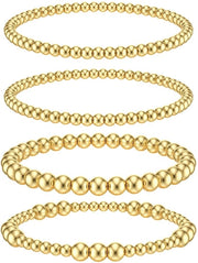 Bracciale per polso con palline regolabili - Set di 4 pezzi - Finitura lussuosa - Materiale ipoallergenico