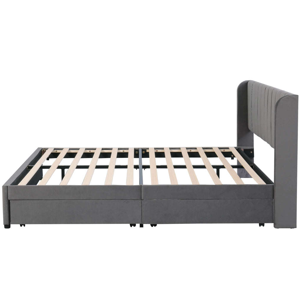 letto imbottito velluto grigio 180 x 200 cm
