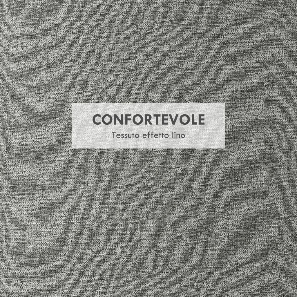 Pouf Contenitore con Vassoio Ribaltabile ¨C Xylo ¨C Grigio Effetto Lino 56x56x42 cm