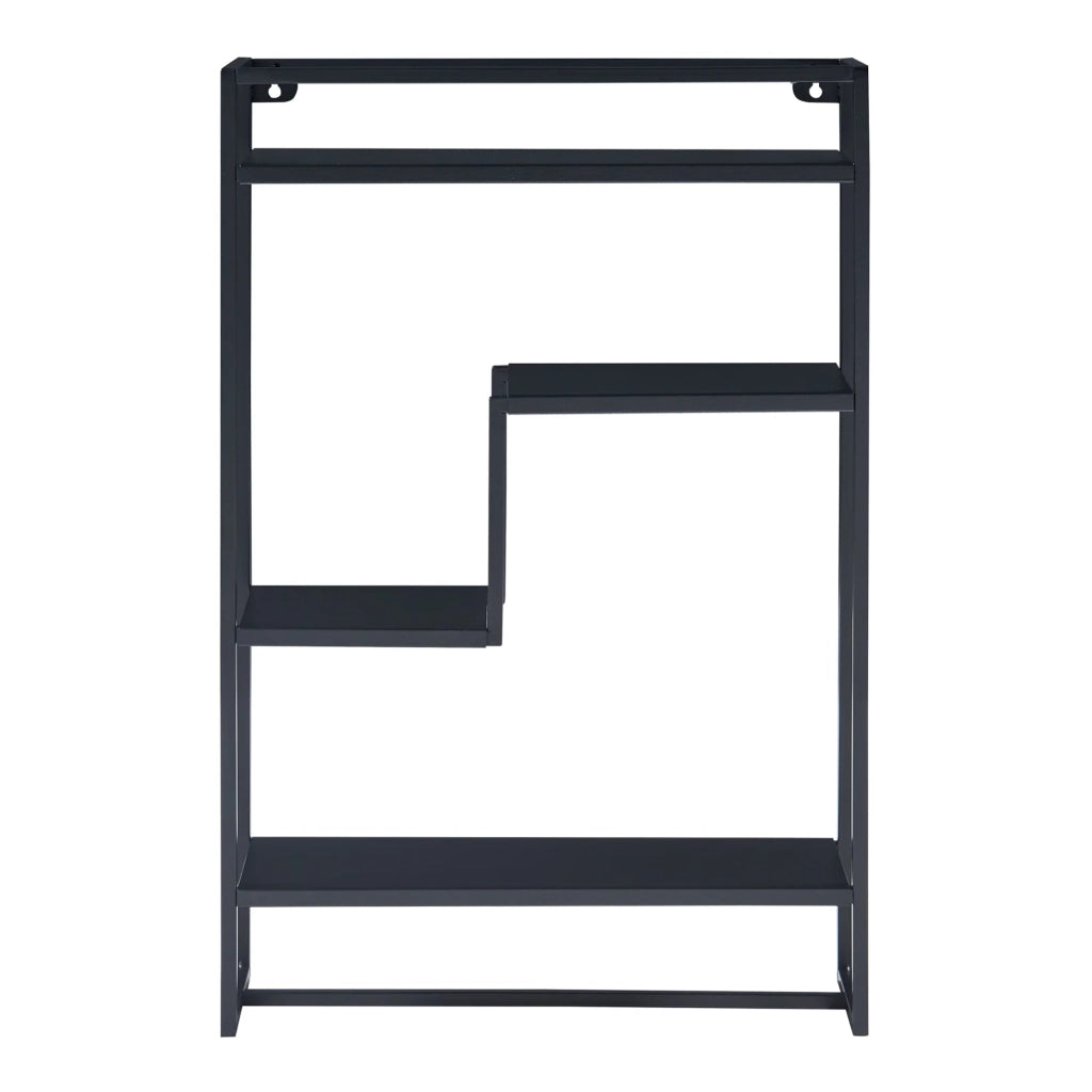 Scaffale dal design senza tempo per soggiorno/camera da letto mobiletto portaoggetti da parete 60 x 40 x 13 cm acciaio nero 03_0011300