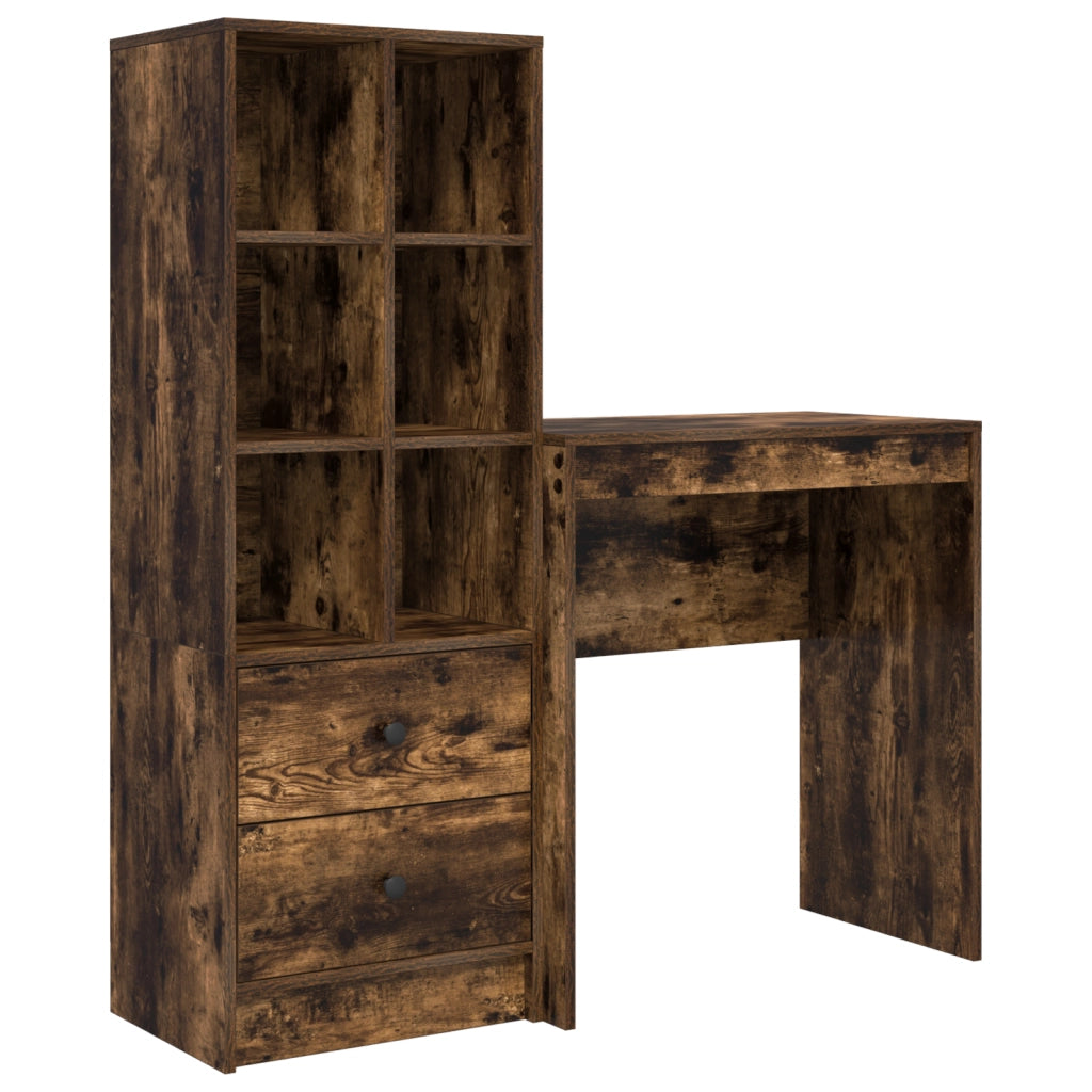 Scrivania con spazio di archiviazione rovere affumicato legno ingegnerizzato