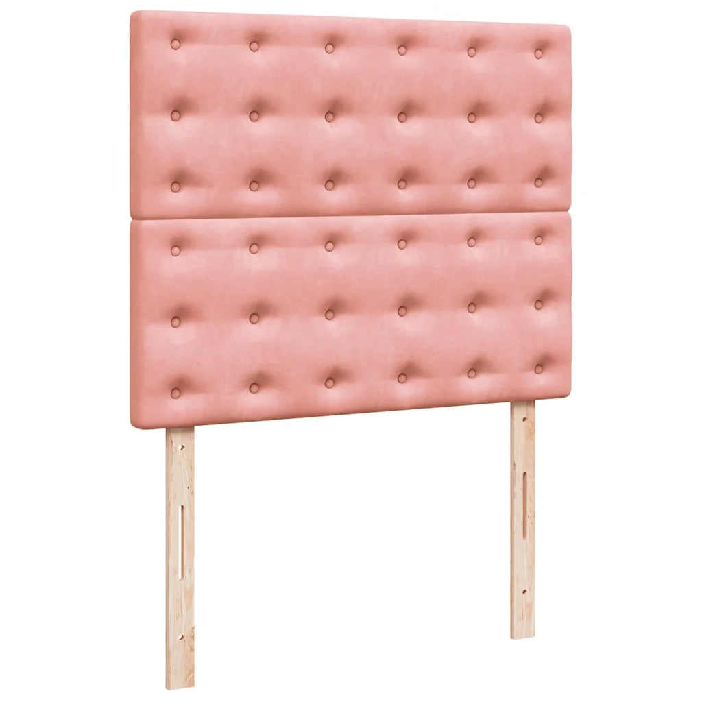 Letto a Molle con Materasso e LED Rosa 120x190 cm in Velluto 3270340