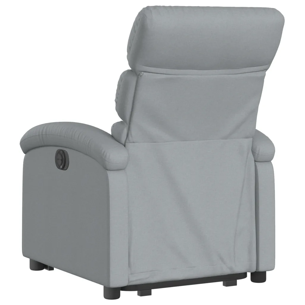 Divano Sedia-Poltrona Alzapersona Reclinabile Grigio Chiaro in Tessuto 208556