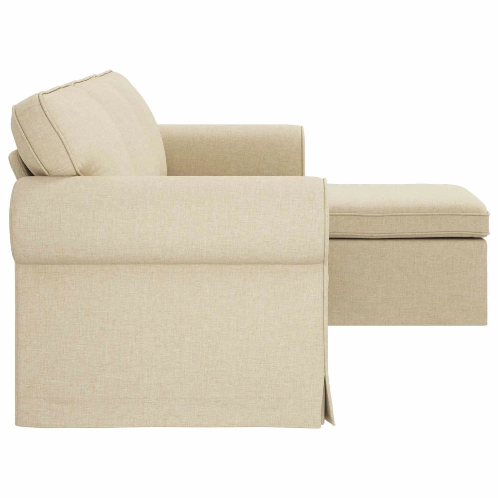 Divano Crema 215 x 138 x 80 cm Tessuto