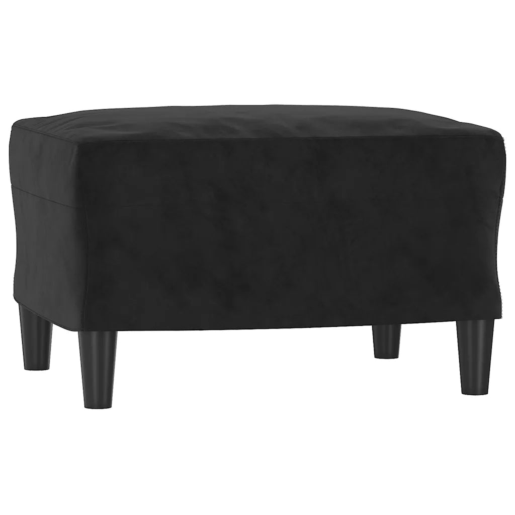 Divano a 3 Posti con Poggiapiedi-Sofa 3 Posti con Poggiapiedi Nero 180 cm in Velluto 386591