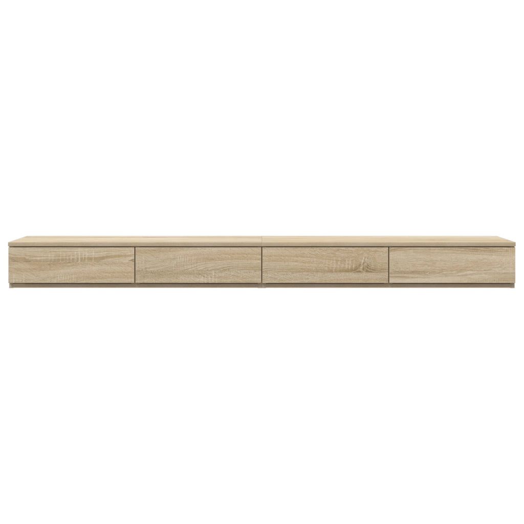 Cassetti per Letto  Rovere Sonoma 180x36,5x16,5 cm in Legno Ingegnerizzato