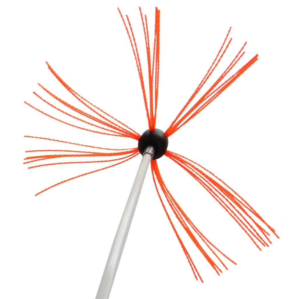 Scovolo Spazzacamino per Trapani Avvitatori con Adattatore Spazzola Camino Canna Fumaria Ciminiera Asta Nylon Flessibile con 6 Spazzole da 7 Setole - 12m