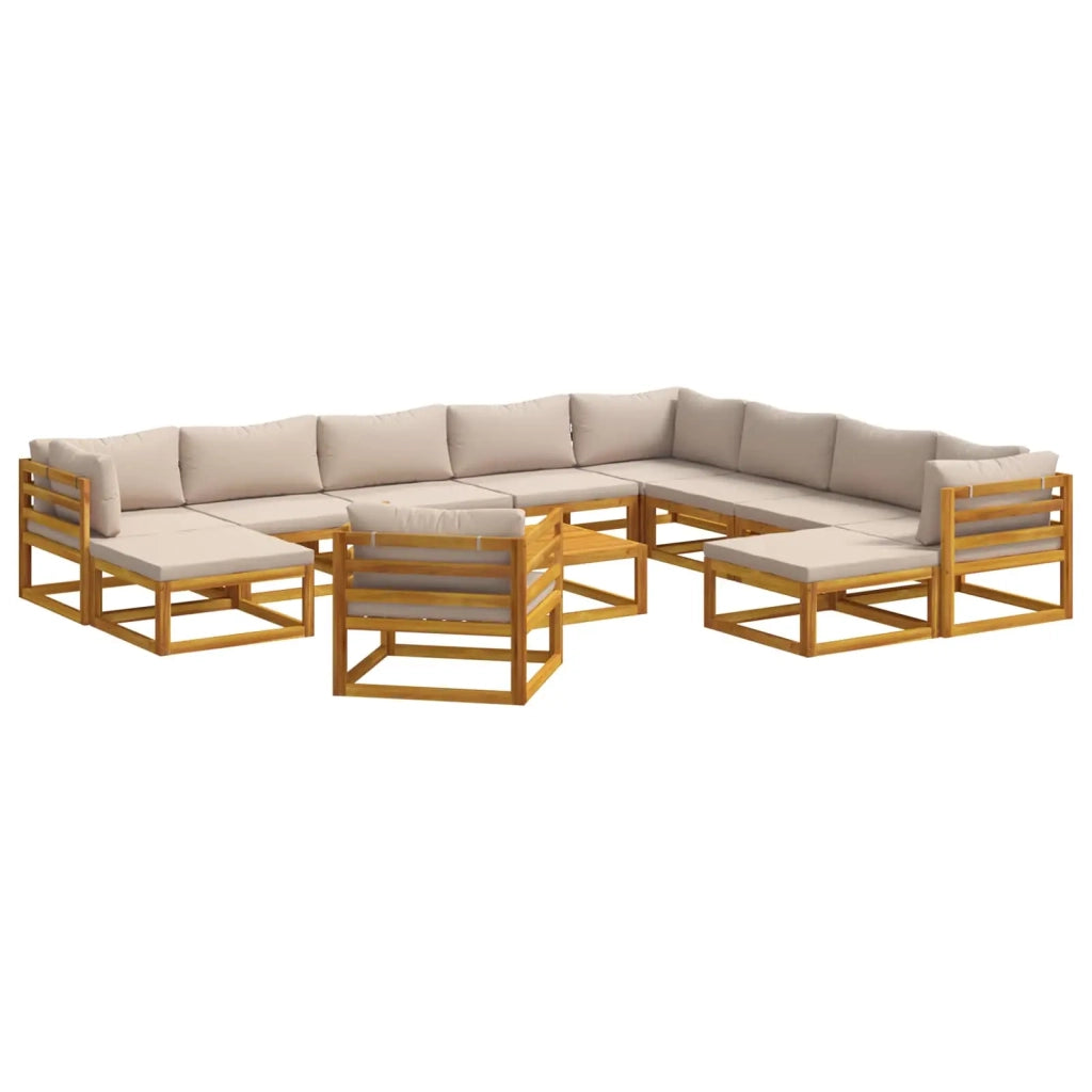 Set di divani 12 pz Naturale Legno di Acacia Massello 3417232