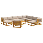Set di divani 12 pz Naturale Legno di Acacia Massello 3417232