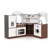 Set di 1 cucina angolare per bambini 28/32/40/42 x 29,5 x 94 cm con effetti sonori e luminosi stile moderno legno marrone 20_0020631