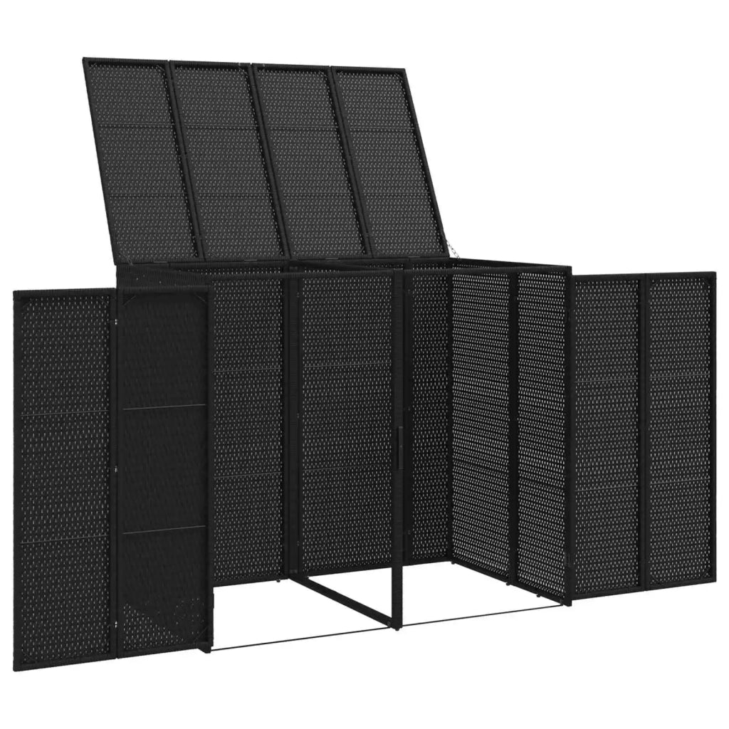 Cassa per Spazzatura 2 pcs Nero 130 x 80 x 115 cm Polietilene