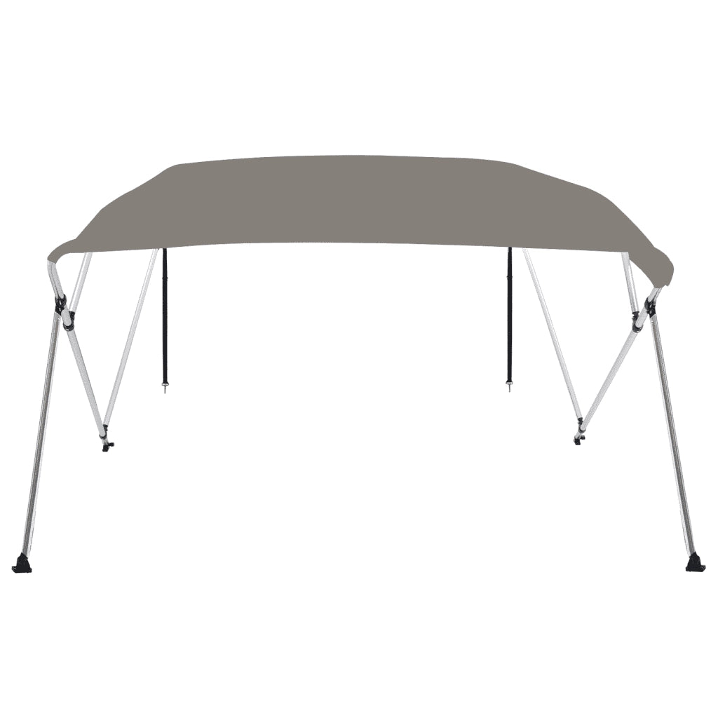 Bimini di Prua con Tendalino 4 Archi Grigio 243x244x137 cm 94809