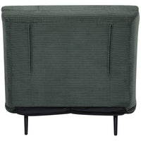 Poltrona Letto Singolo Trasformabile 82x89x83 cm in Legno e Acciaio Tessuto Velluto a Coste Verde