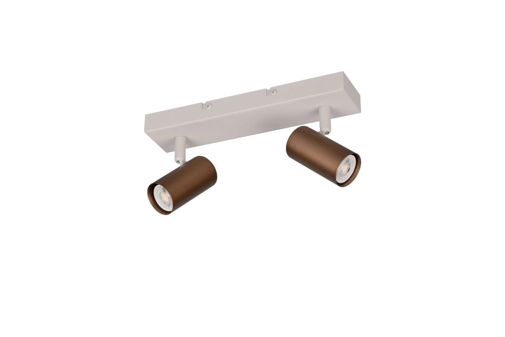 Faretto soffitto doppio TARYN 2xGU10 beige metallo RL
