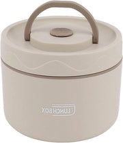 Lunchbox in acciaio inossidabile da 550 ml con isolamento, contenitore per pranzo sovrappostibile, contenitore da 2 strati portatile a forma rotonda per bento, contenitore termico impermeabile (stile magnetron)