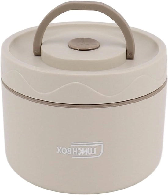 Lunchbox in acciaio inossidabile da 550 ml con isolamento, contenitore per pranzo sovrappostibile, contenitore da 2 strati portatile a forma rotonda per bento, contenitore termico impermeabile (stile magnetron)