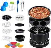 Set di accessori da forno per torte e pizze da 13 pezzi, composto da un contenitore per pizza, un contenitore per cupcake e un set di spiedini, adatto per forni da 3. 2qt- 5. 8qt- fino a 8 pollici.