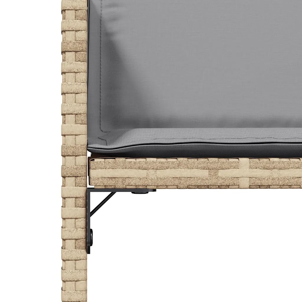 Sedie da Giardino con Cuscini 4 pz Beige Misto in Polyrattan 365006