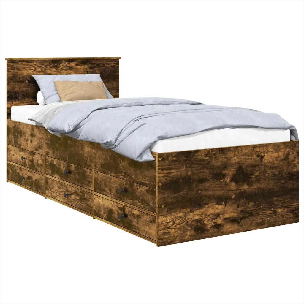 Daybed Rovere Affumicato e Nero 100 x 200 cm Legno multistrato