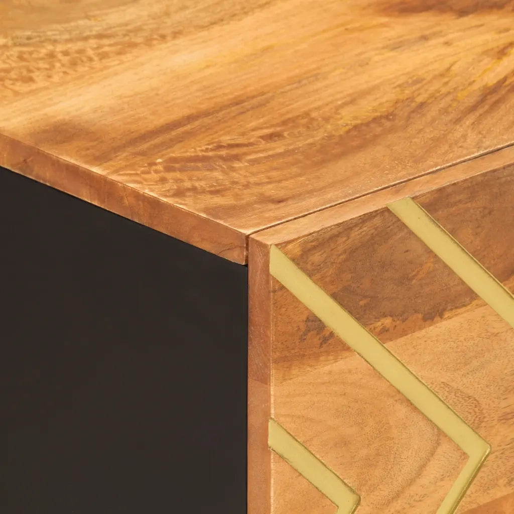 Tavolino da salotto | Tavolino da caff¨¨ | Tavolino da Soggiorno Marrone e Nero 80x50x40 cm Legno di Mango