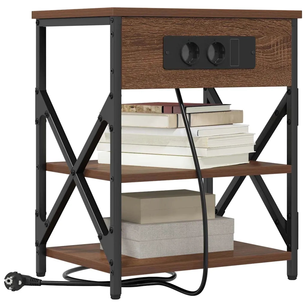 Armadio da Notte con lo scaffale Rovere Marrone 41 x 31 x 51 cm 859523