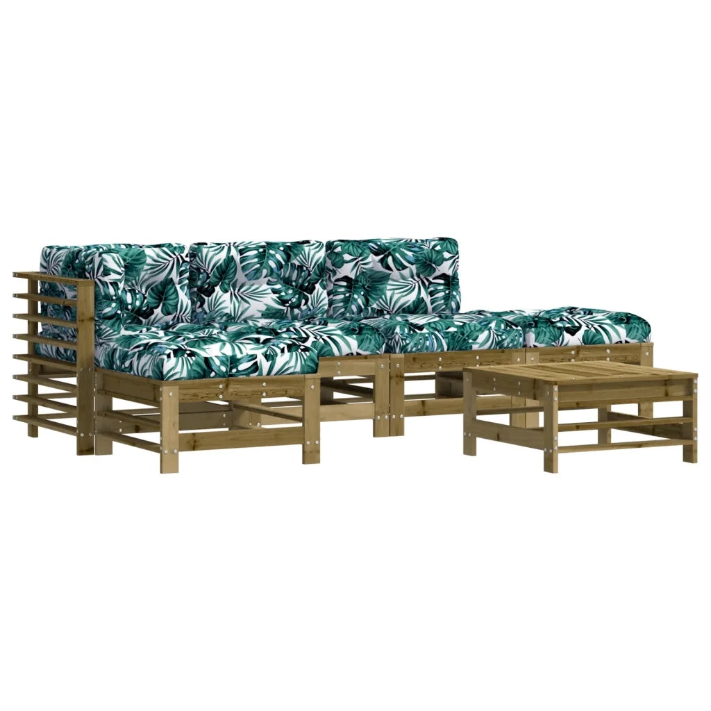 Set Divani da Giardino 6pz con Cuscini Legno Impregnato di Pinocod mxl 76523