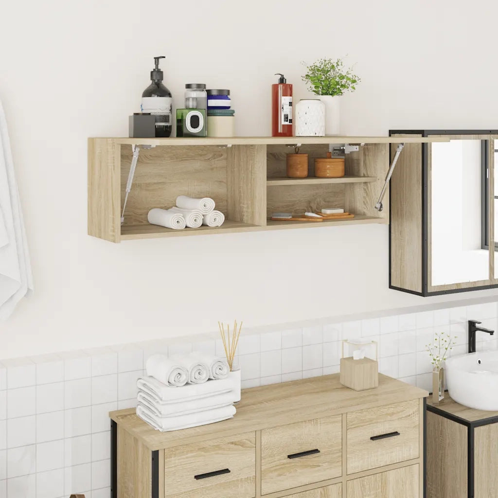 Mobile da Bagno | Armadio da bagno Rovere Sonoma 100x25x30 cm in Truciolato