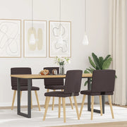 Sedie da Pranzo 4 pz Marrone Scuro in Tessuto 3315278