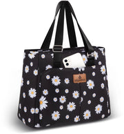 Borsa da picnic per donne, zaino. Materiale impermeabile e resistente alle fughe. Cinturino regolabile, adatto per adulti, donne, lavoro, campeggio, shopping, spiaggia. 12L, fiori di margherita.
