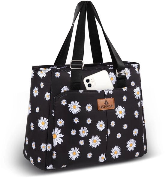 Borsa da picnic per donne, zaino. Materiale impermeabile e resistente alle fughe. Cinturino regolabile, adatto per adulti, donne, lavoro, campeggio, shopping, spiaggia. 12L, fiori di margherita.