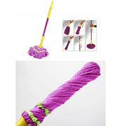 Trade Shop - Scopa Mocio Auto-strizzante 130x9x9cm Rotante Strizza In Microfibra Lava Pavimenti -