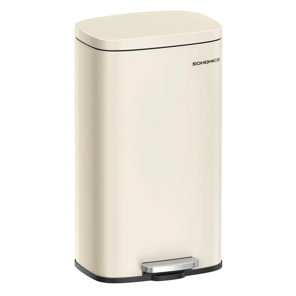 Pattumiera a pedale in acciaio inox con secchio interno in plastica capacità 30 litri coperchio con chiusura ammortizzata antiodore beige 12_0007203