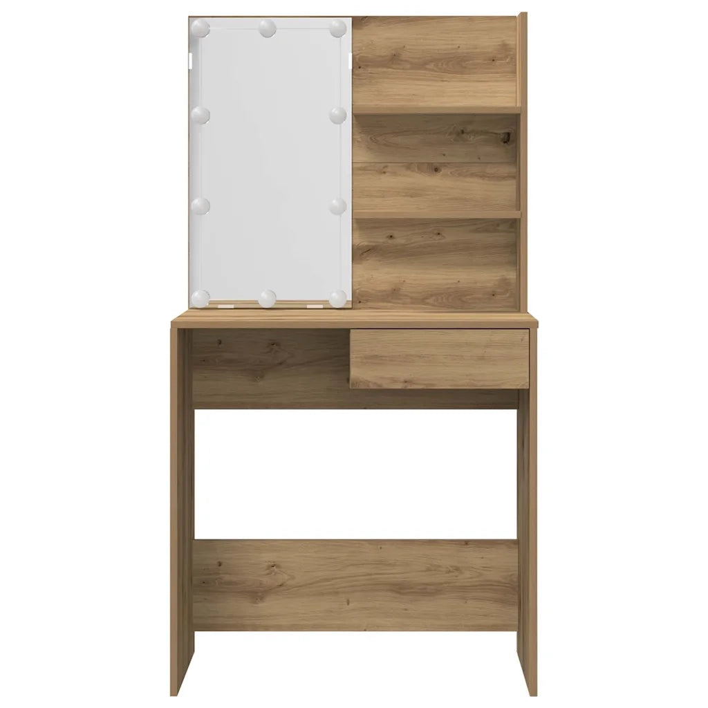 Set Toeletta con LED Rovere Artigianale in Legno Multistrato 3329184