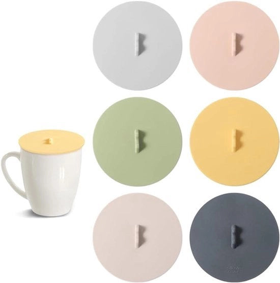 Copricerchi in silicone riciclabili - 6 pezzi - Copricup di vetro - Copricup per caffè e birra - Colorati - Adatti per modello 10 cm.