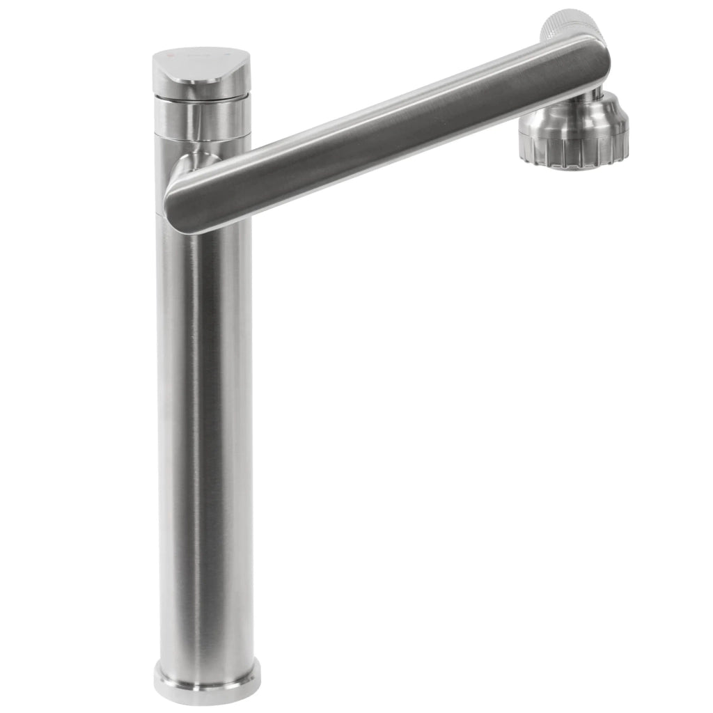 Rubinetto Da Bagno Rea Paco Nickel Brush Inox High
