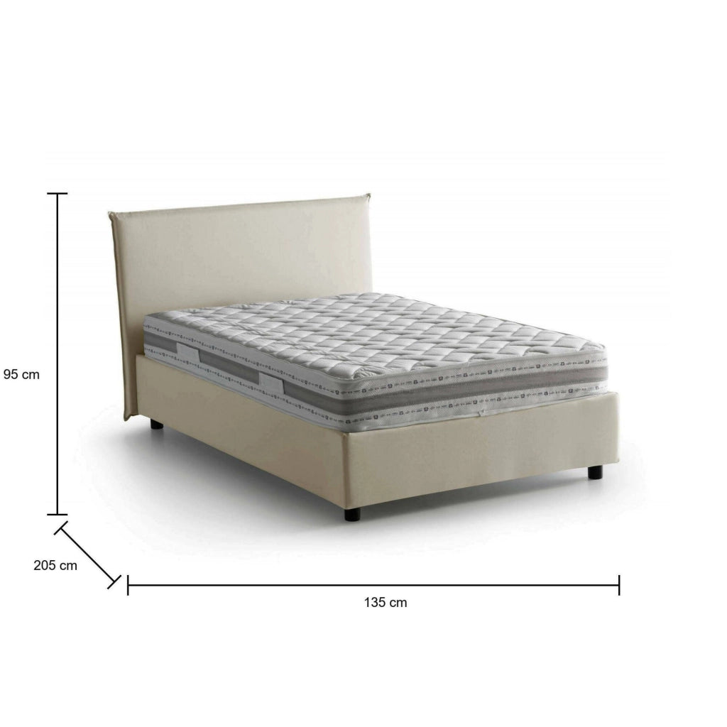 Alush, Letto Piazza e Mezza Materasso Incluso Made in Italy, Beige