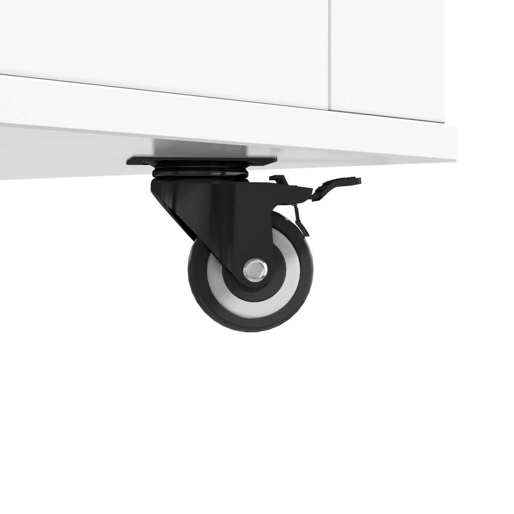 Carrello cucina con piano ribaltabile, 2 porte, 3 cassetti, LED RGB e ruote frenanti, 138 x 60 x 93 cm