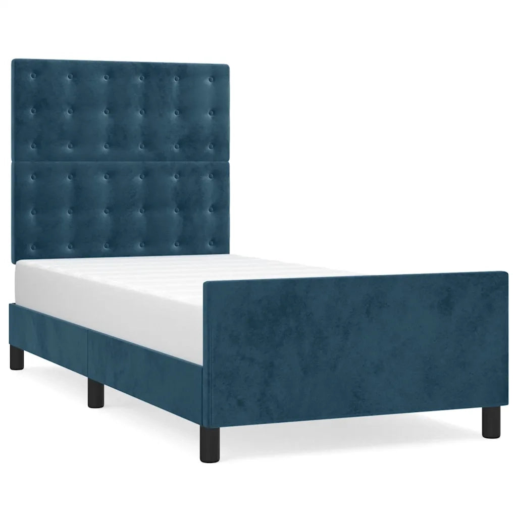 Giroletto senza Materasso-Struttura Letto Blu Scuro 80x200 cm in Velluto 770087