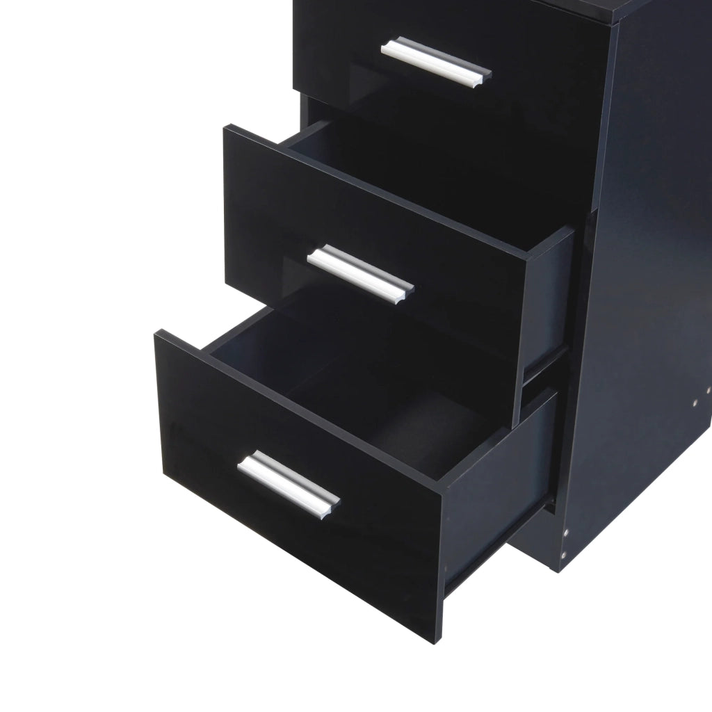 Set di 2 comodini con 3 cassetti pannello di particelle 66 x 37 x 35 cm nero b ant 03_0010607