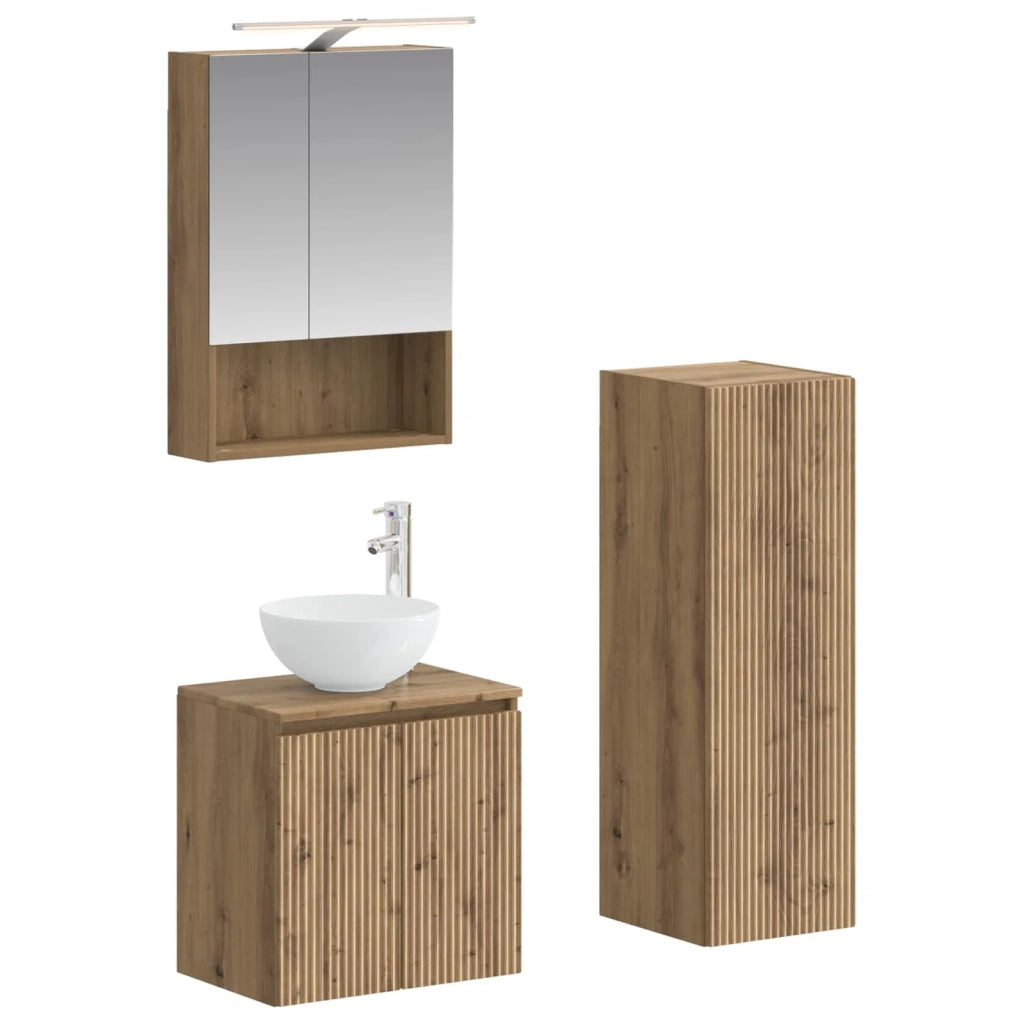 Set di mobili per il bagno 4 pcs Rovere Artigianale 3407422