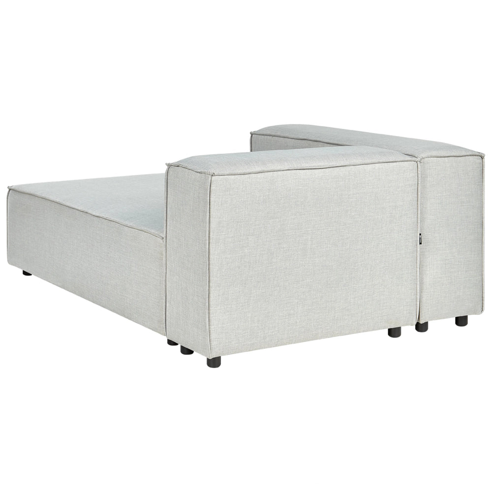 Divano modulare a destra Divano angolare componibile a 3 posti in lino grigio con gambe nere Soggiorno moderno