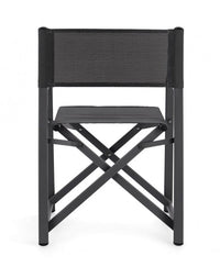 Set 2 Sedie Regista da Giardino 48x56x86h cm Taylor Grigio Scuro/Antracite