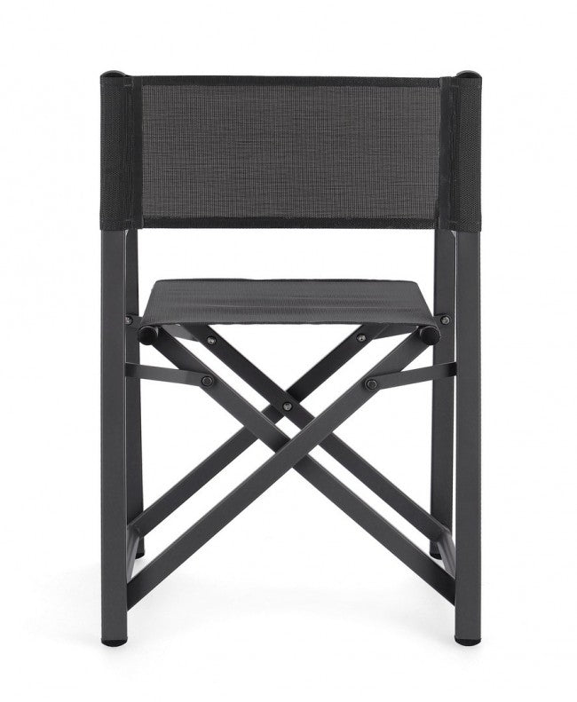 Set 2 Sedie Regista da Giardino 48x56x86h cm Taylor Grigio Scuro/Antracite