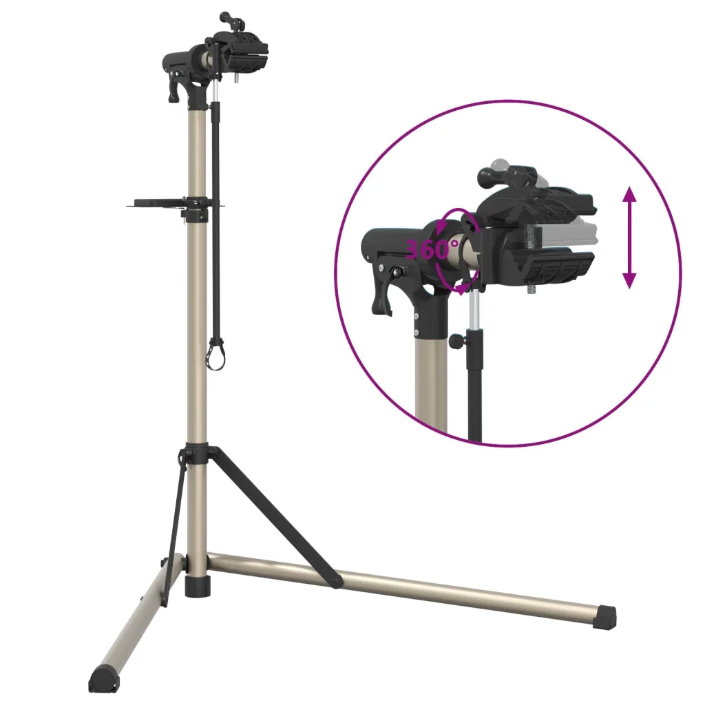 vidaXL Supporto per Riparazione Bici Regolabile 102-160 cm Alluminio