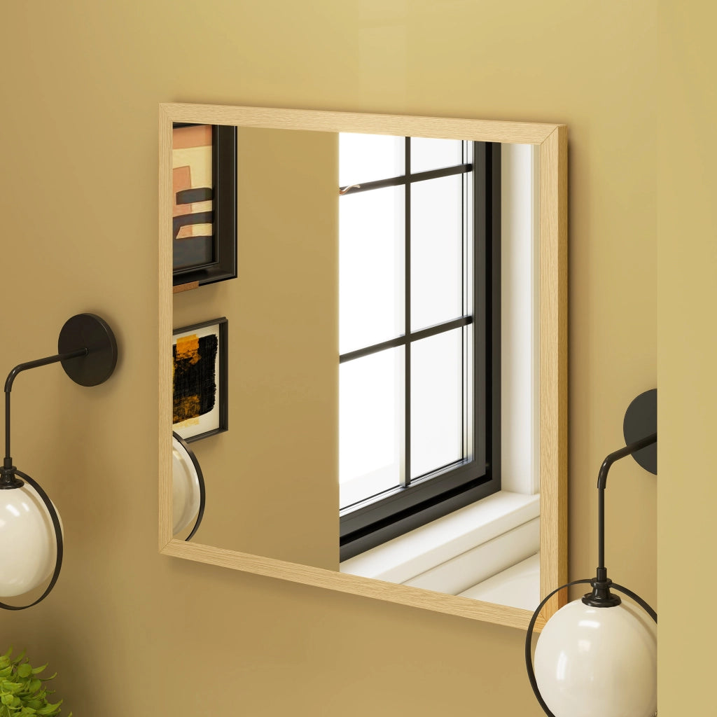 Specchio Quadro 50x50 cm ¨C zephmum ¨C Legno Naturale