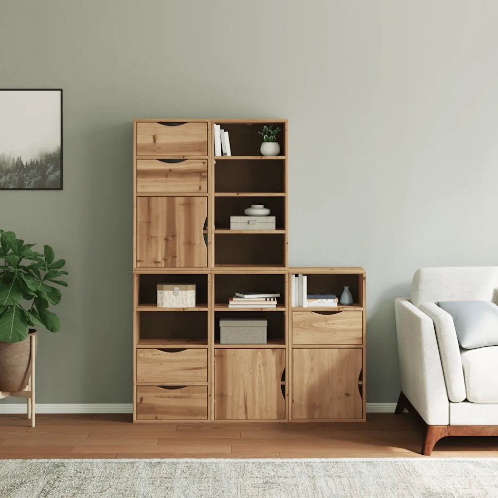 Armadietti Laterali 5 pz ODDA 40x24x79 cm Legno Massello Pino 3365366
