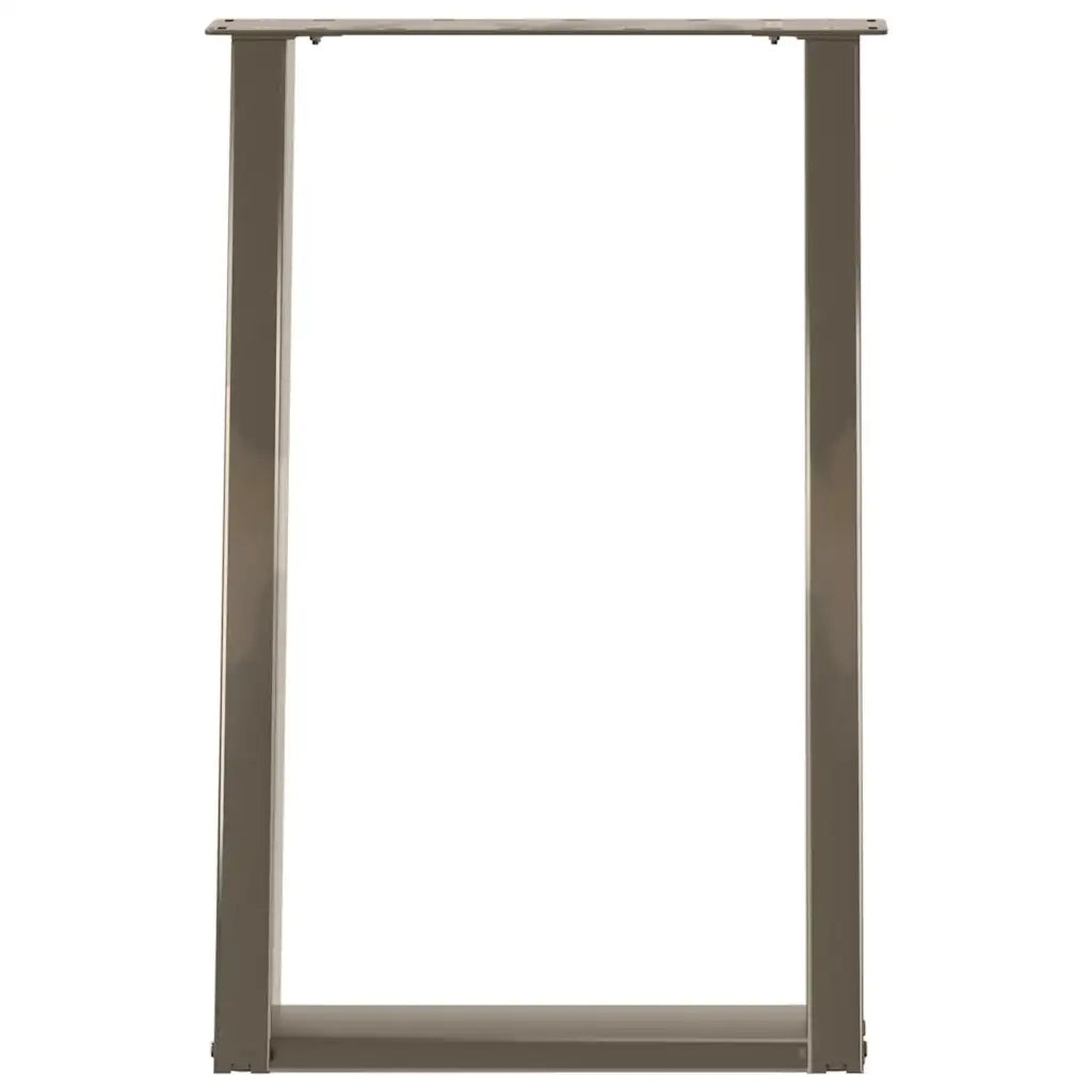 vidaXL Gambe per tavolo da pranzo a forma di U 2 pz in acciaio naturale 60x(72-73) cm