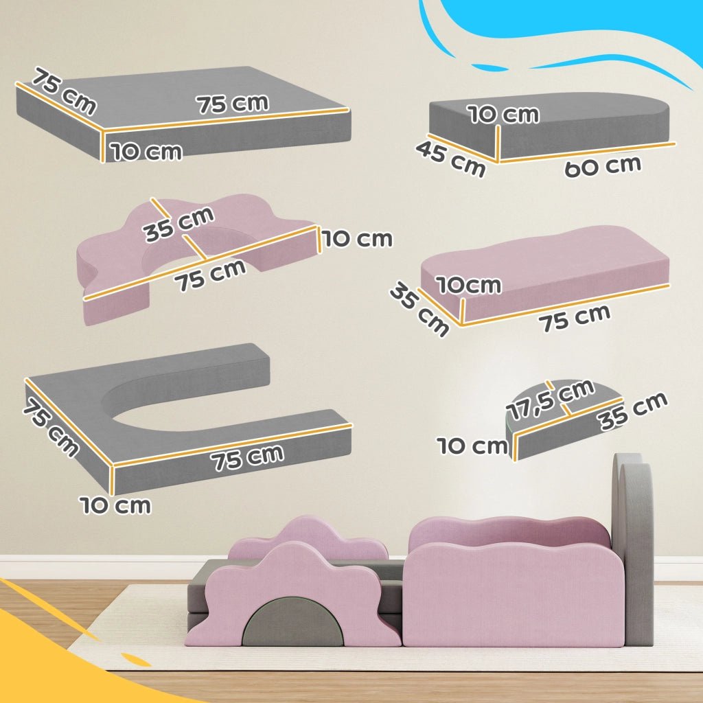 Set blocchi schiuma per arrampicata e costruzione ¨C Minimal ¨C Grigio e Rosa