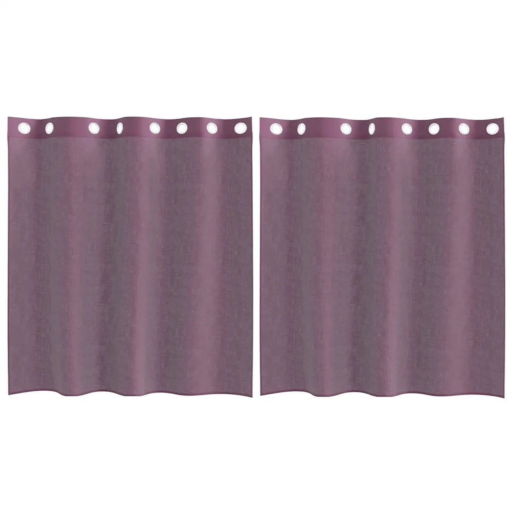 Tende in Voile con Occhielli 2 pz Viola 140x140 cm 4102101
