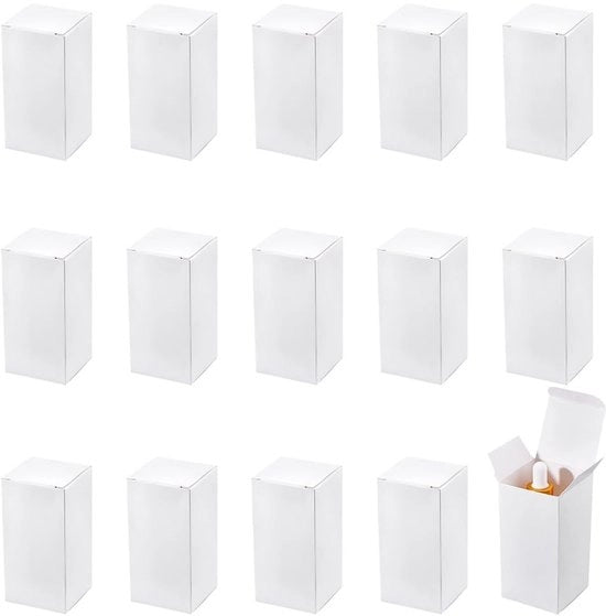 60 confezioni bianche di cartone per regalo in bulk, 2 x 2 x 4 pollici, con coperchi, scatole di cartone per regali di carta riciclata, piccole scatole rettangolari per avvolgere candele, per regali e attività di hobby